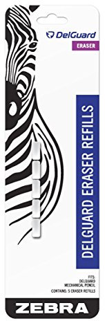 Zebra Pen DelGuard 83225 Druckbleistift-Radiergummi, 5 Stück