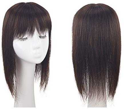 Echthaar Clip in Pony Krone Topper für Frauen, Top Haarteile Topper Toupet für weißes und dünnes Haar