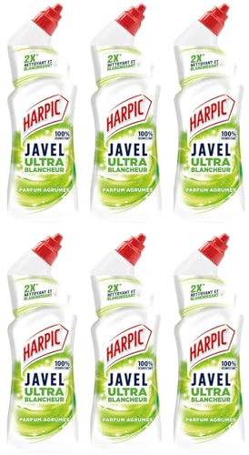 Harpic Gel WC Javel Ultra Blancheur Agrumes - Lot de 6 x 750 ml