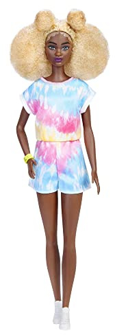 Barbie-Bambola Afroamericana Bionda e Riccia, Giocattolo per Bambini 3+ Anni, HBV14