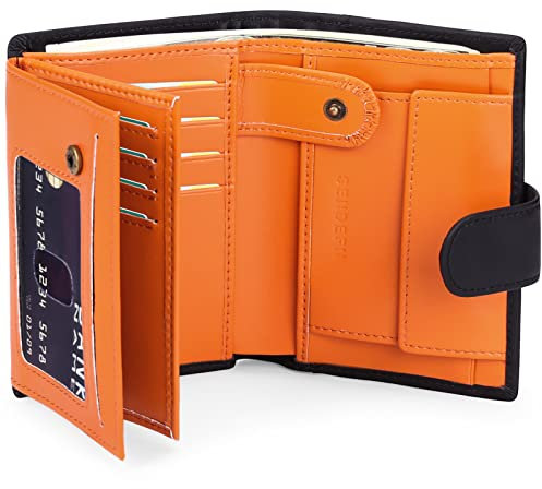 SENDEFN Herren Geldbörsen mit RFID Schutz, Groß Portemonnaie Herren Leder in Hochformat, Trifold Geldbeutel Herren, Brieftasche Wallet Portmonee mit 16 Kartenfächer & Münzfach