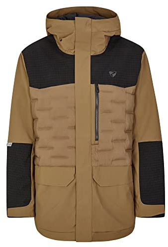 Ziener Herren TELKAMAR Ski-Jacke/Freizeit-Parka | Micro Down, PFC frei, Wolle, walnut, 58