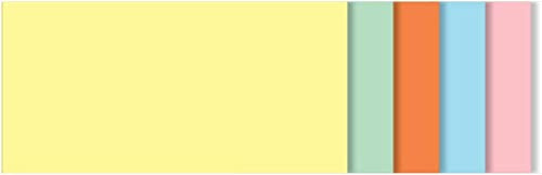 SIGEL BA100 Moderationskarten rechteckig, 6 Farben sortiert (gelb, grün, orange, blau, rosa, weiß), 10x20 cm, 250 Stück, Präsentationskarten