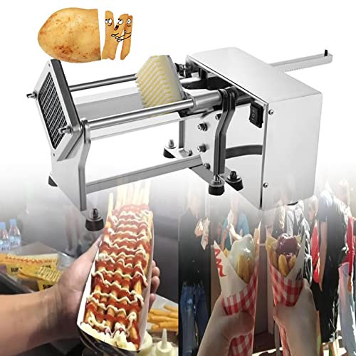 HNCXHX Electric French Fry Cutter, French Fry Potato Cutter Machine Electric Cutting with 3 sizes of replaceable Blades for Commercial Industrial Kitchen Restaurant Use