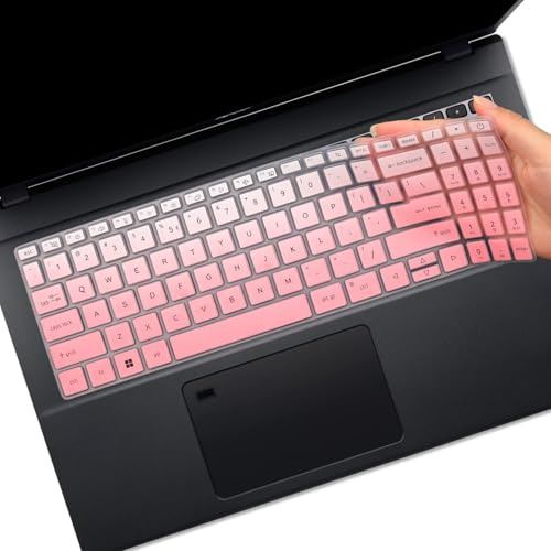 Silicone Keyboard Cover Skin for 2022 New 15.6 Acer Aspire 5 A515-57 A515-57-53T2 A515-57-56UV/73L5 A515-57-51WN/75RH 15.6 Inch Laptop(Not Fit The Older Model A515-46 ~ A515-56)-OmbrePink