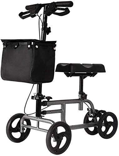 Rollator Faltbar und Leichtgewicht Knie -Wanderhilfen 4 Räder Falten Faltbar, Knie -Rollator -Wanderer Mit Doppelbremssystem, Antrieb Medizinischer Rollwandererhöhe Verstellbar Gebrauchte Innen- Und A
