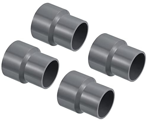 PATIKIL PVC Réducteur Tuyau Raccord 50x40mm 4 Paquet Droit Couplage Gris | Adaptateur Connecteur