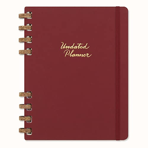 Moleskine Undatierter Life Kalender Mit Spiralbindung, Xl, Wochen-Monatskalender, Fester Einband, Crush Cherry