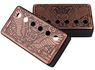 Guyker Humbucker Tonabnehmerabdeckung (1 Stück 50mm und 1 Stück 52mm Polabstand) – Kupfernickel Bridge- und Neck-Pickup-Rahmen-Set Ersatzteile für Les Paul LP Style E-Gitarre, Eagle Style, PC005