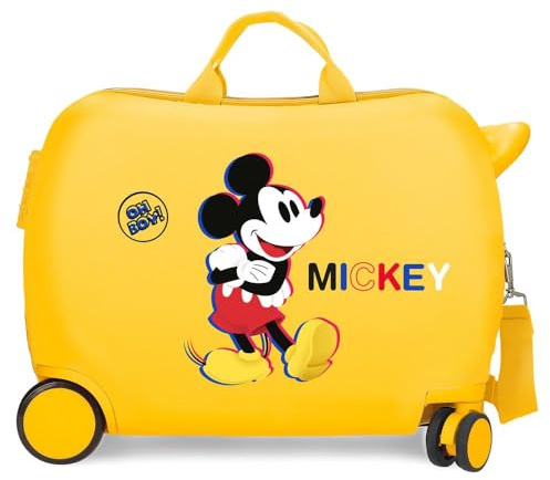 Disney Mickey 3D Kinderkoffer Ocker 50x38x20 cm Starres ABS Seitlicher Kombinationsverschluss 34L 1,8 kg 4 Rollen Handgepäck