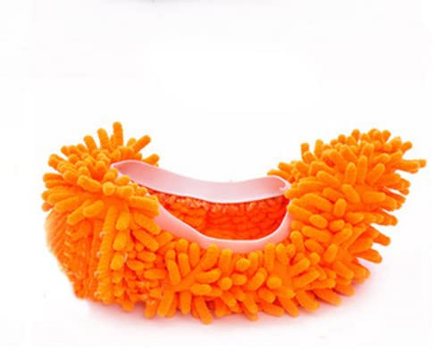 RIAAJ Limpiador de Polvo, 1 Unidad, Zapatillas, casa, baño, Limpieza de Suelo, mopa limpiadora, Zapatilla, Cubierta de Zapatos Perezosos, paño de Microfibra para el Polvo, Naranja, 1 ud.