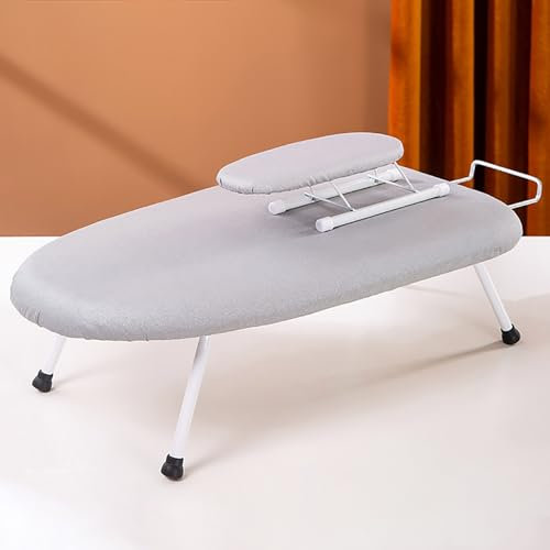 Tragbare Mini-Bügelbrett-Tischplatte, faltbares Bügelbrett mit Bügeleisenständer, Tisch-Bügelmatte mit hitzebeständiger Netzunterlage, Bügelbrett mit Ärmeln für kleine Raumnutzung ( Color : B , Size :