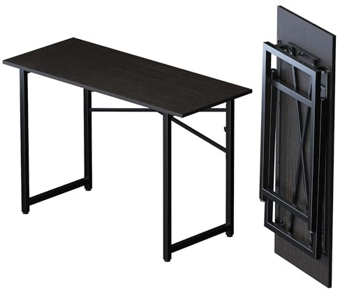 Lutown-Teen Klappschreibtisch 120 cm, Schreiben Gaming Computer Camping Schreibtisch, Keine Montage erforderlich Home Office Tisch, Schwarz | Schreibtisch, Gaming-Computer, Camping-Schreibtisch, Heimbüro-Tisch für kleine Räume