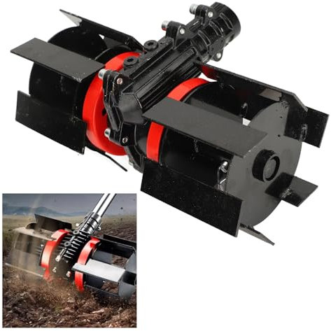 Fabater Jätendes Tiefes Pflugrad, Bodenfräsen mit 9 Zinkenzinken, 10Cm Unkrautrad Universal, 2-in-1 Elektrische-Rototiller Zum Mähen von Gras und Zum Auflockern des Bodens für