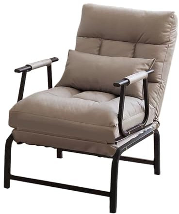 Klappbett Gästebett Wohnzimmer Sessel Umwandelbarer Stuhl Bett Ausziehbarer Schlafsessel 5 Stufig Verstellbare Rückenlehne Cat Scratch Leder Sofa Bett(Gray,180 * 65 * 45cm)