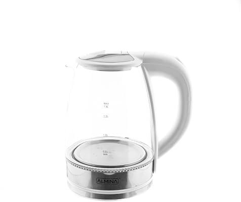 Wasserkocher 1,8 Liter Glaswasserkocher mit Wasserstandsanzeige mit LED-Beleuchtung Weiß