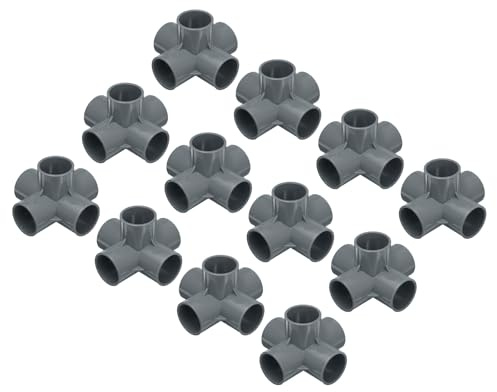 sourcing map Lot de 12 raccords de tuyau coudés en PVC 40 mm 5 voies coudées pour tuyau électrique Gris