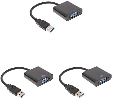 Tityvirnix 3 set USB3.0 to VGA Adapter Multi-Monitor Converter External Graphics Card Black