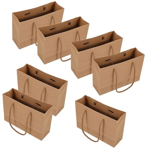 MAGICLULU 10stücke Kraftpapier-geschenktüten aus Papier Tragbare Aufbewahrungstüten Kleine Papiertüten Snack-verpackungstüten Geschenktaschen für Kleidung