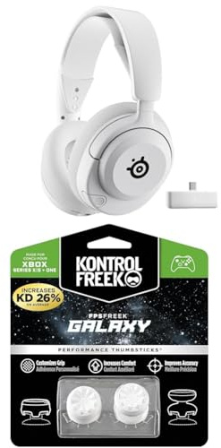 SteelSeries Arctis Nova 5X Wireless - Xbox Gaming Headset - 100+ Audio Presets via App - 60H Battery + KontrolFreek FPS Freek Galaxy White for Xbox One/Xbox Series X Controller Performance Thumbsticks