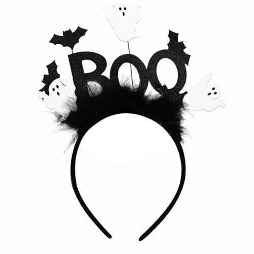 Haarreif Halloween, Fledermaus Haarreifen, Haarreif BOO, Geeignet für Kinder und Erwachsene, Geeignet für Halloween, Karneval, Mottopartys, Rollenspiel-Kostümzubehör Kopfbedeckungen(D)