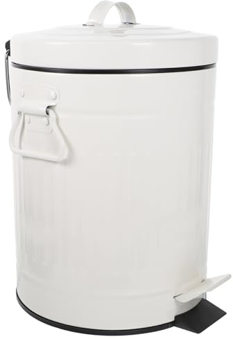ABOOFAN Papelera Redonda Pedal y Tapa Cubo de Basura para Cocina y Baño Diseño Moderno Resistente y Práctico