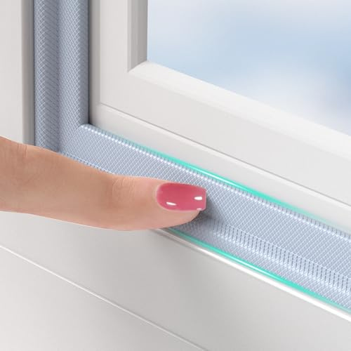 BKSAI Junta de Ventana Aislamiento Anti Frío, Junta Adhesiva para Puerta y Ventana Banda de Estanqueidad para Ventanas Aislante Acústico Contra el Viento - Gris 3M