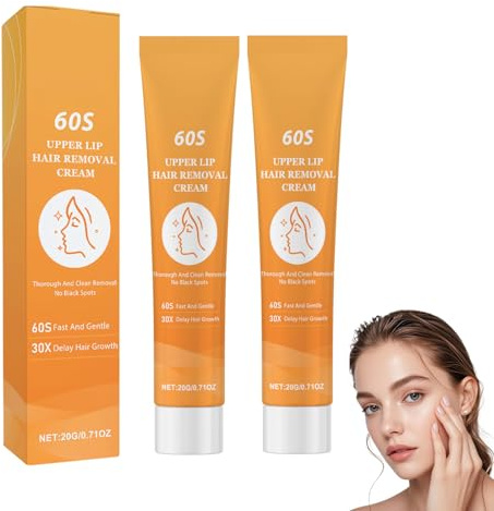 Gesichtshaarentfernungscreme, Oberlippenhaarentfernung Creme für Damen, Sanfte schmerzfreie Enthaarungscreme für Gesicht und Körper, Beruhigende Haarentfernung, Für alle Hauttypen geeignet