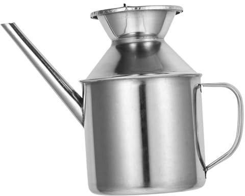 MUELODSIC Recipiente Para Aceite De Cocina De Acero Inoxidable 200 Ml Colador Integrado, Dispensador Multifunción De Vinagre y Salsa, Apto Para Uso Doméstico y Cocina Profesional