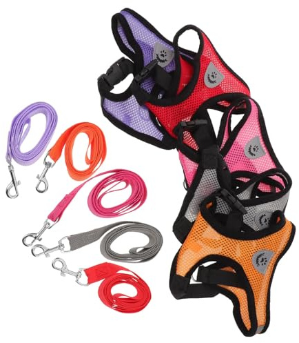 TOYZFRIENDY Verstellbares Hundegeschirr Satz für Kleine Hunde mit Atmungsaktivem Netzgewebe Brustgeschirr und Leine Leichtes Welpengeschirr für Sichere Spaziergänge und Aktive Kleintiere