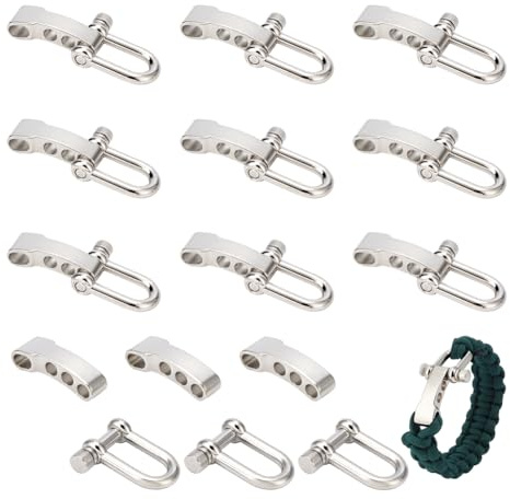 UNICRAFTALE 10 Ensembles de Fermoirs à Manille à Vis Platinum pour Bracelet de Survie Boucle Réglable en Métal en U Fermoirs à Clip pour Bracelet de Survie