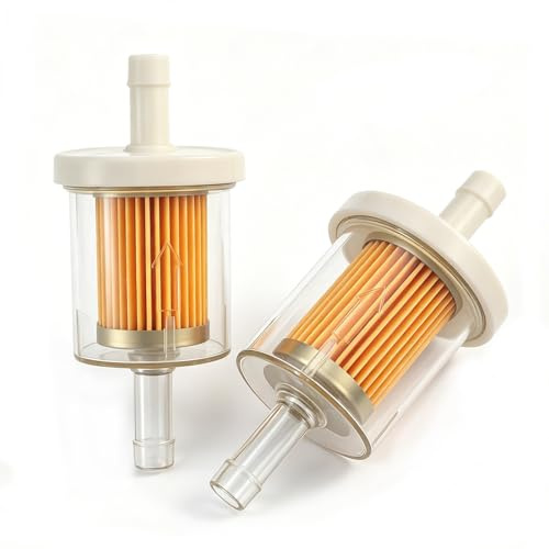 2 PCS Inline Fuel Filter for 8mm Petrol Lines – Universal Gas Filters for Motorcycles Quads Lawn Mowers Generators Karts