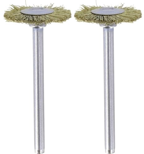Dremel 535 Messingbürste - Zubehörsatz für Multifunktionswerkzeug mit 2 Messingbürsten Ø19mm zum Entrosten, Entgraten und Reinigen von Metall, Gold, Kupfer, Stahl, Blech, Messing u.v.m.
