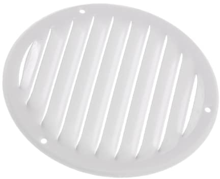 Ø 125mm Rejilla de Ventilación con Mosquitera - Rejillas de Aireación Metálicas - Acero, Blanco