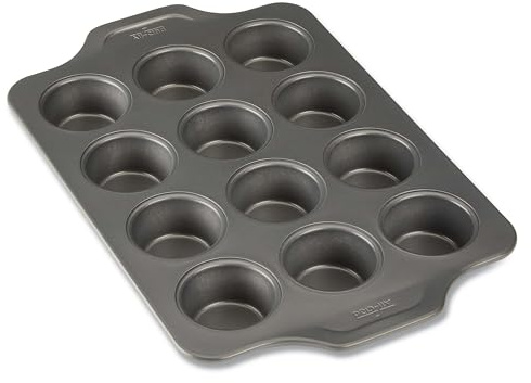 All-Clad Pro-Release Nonstick Bakeware Muffin Pan 12 Cup Oven Safe 450F Half Sheet, Cookie Sheet, Muffin Pan, Cooling & Baking Rack, Round Cake Pan, Loaf Pan, Baking Pan Grey