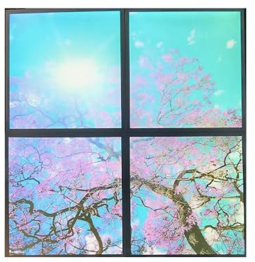 Cherry Blossom Sky Ceiling Light Box, LED Panel, 4 Pcs of 60x60Cms / 600x600mm, Mimics Natural Light for Office and Home (2D, 40W, 6500K)