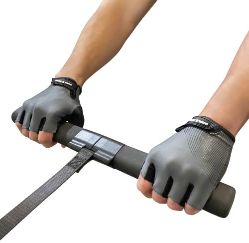 Home & Rowe Fingerlose Ruderhandschuhe Perfekte handschuhe für Rudergerät, Heimtrainer, Gewichtheben, Radfahren, Training, Trainingshandschuhe für Männer und Frauen, M (passend für 19.1-20.3 cm)