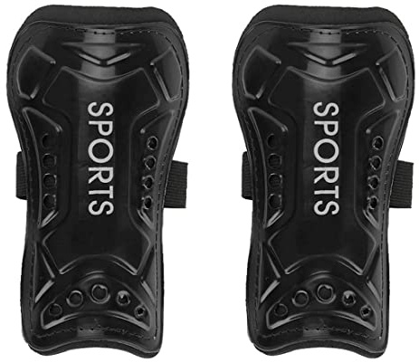 Football Shin Guards, 1 Pairs Football Shin Pads Soccer Shin Perforated Breathable Board for Football Games Leg Calf Protective Gear - Black S