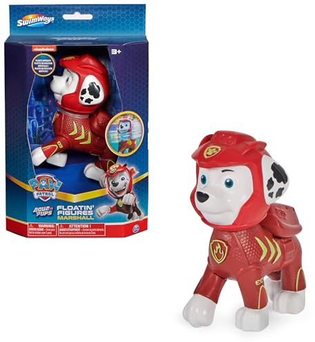 Swimways Paw Patrol Marshall Floatin' Figures, Swimming Pool Accessories & Kids Pool Toys, Paw Patrol Party Supplies & Water Toys for Kids Aged 3 & Up