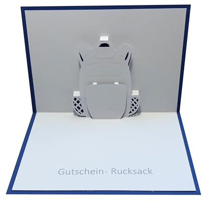 Gutschein - Rucksack - Pop up Karte