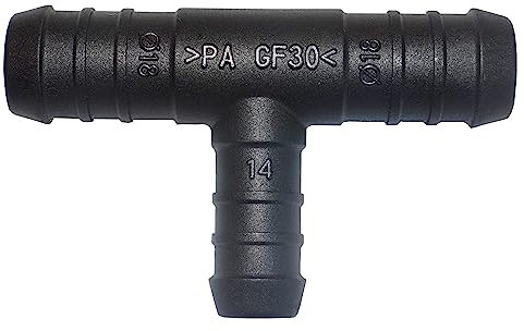 1, 2, 3, 5 oder 10 Stück T-Schlauchverbinder reduziert 18 mm 14 mm 18 mm PA GF30 T Stück schwarz (10)