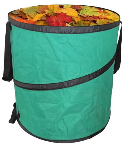 Zusammenklappbare robuste Pop-Up-Gartenabfallsäcke 85 Liter Leinwand Garten Mülleimer Schwerlast-Eimer Wiederverwendbarer Hof Laubsackhalter Müllbeutel mit Griffen für Rasen Garten Camping Tasche