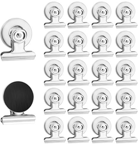 20 Pezzi Clip di Metallo Magnetico, Clip Magnetiche per Frigorifero, Pinze Multiuso in Metallo per Cucina Ufficio Scuola Home Uso