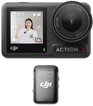 DJI Osmo Action 4 Adventure Combo - 4K/120fps Waterproof Action Camera with a 1/1.3-Inch Sensor, 10-bit & D-Log M Color Performance, 155° FOV, Up to 7.5 h with 3 Extra Batteries, Outdoor Camera