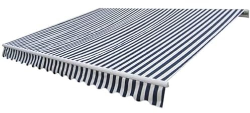 Rantry Mobile Tenda da Sole Pieghevole Motorizzata 400 cm Blu/Bianca, Tenda da Esterno per Privacy, Balcone Tenda Sole Tenda a per Soletenda Giardino Balcone Terrazzo