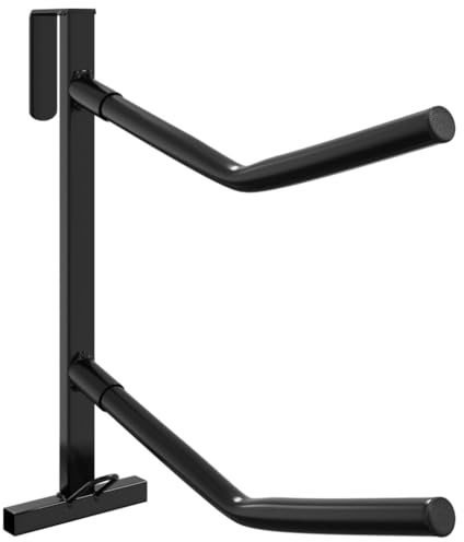 vidaXL Sattelhalter mit Trensenhaken, Trensenhalter Zweiarmig Tragbar, Sattelträger für Sattelraum Scheune Stall, Westernsattelhalter, Schwarz Eisen
