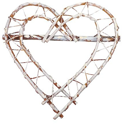 IMIKEYA 4 Stück Doppelherzkranz weihnachtsdeko Dekoration Weihnachten herzförmiger weihnachtskranz Weidenkranz Girlande Künstlicher Kranzanhänger Kranz zubehör selber Machen Rattan