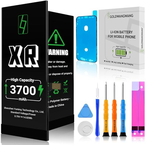 Batterie pour iPhone XR, 3700mAh Capacité, Kit de Réparation Complet