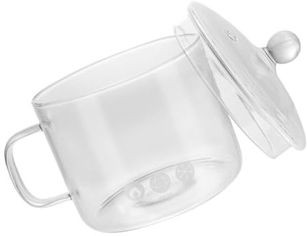 Cabilock Glass Saucepan for Cooking Borosilicate Material for Noodles Soup and Ramen Includes Lid for Versatile Kitchen Use