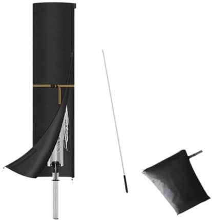 Dualoai Housse de Parasol imperméable pour Patio, Protection Solaire avec Tige Extensible, résistante à la Pluie, pour Jardin, Plage, Camping, fête